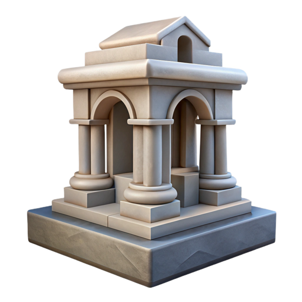 extraordinary contemporary Modern Monument Detailed Carving Cutout Isolated png