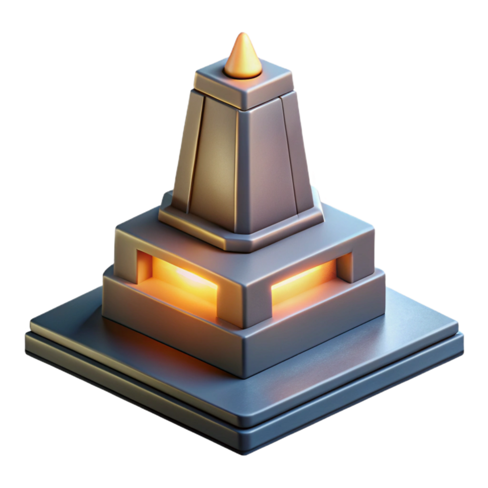 extraordinary abstract Modern Monument Illuminated Base Cutout Isolated high quality png
