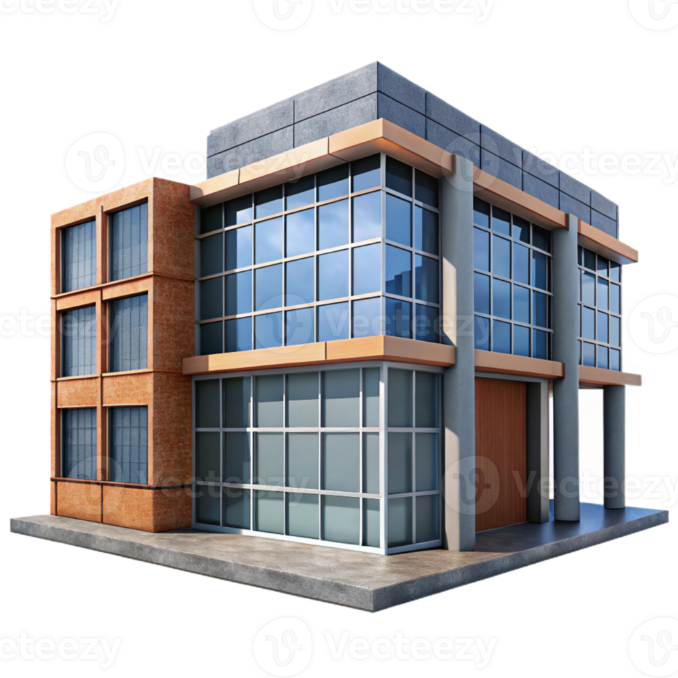 extraordinary minimalist Modern Office Building Exterior Night View Transparent Background original png