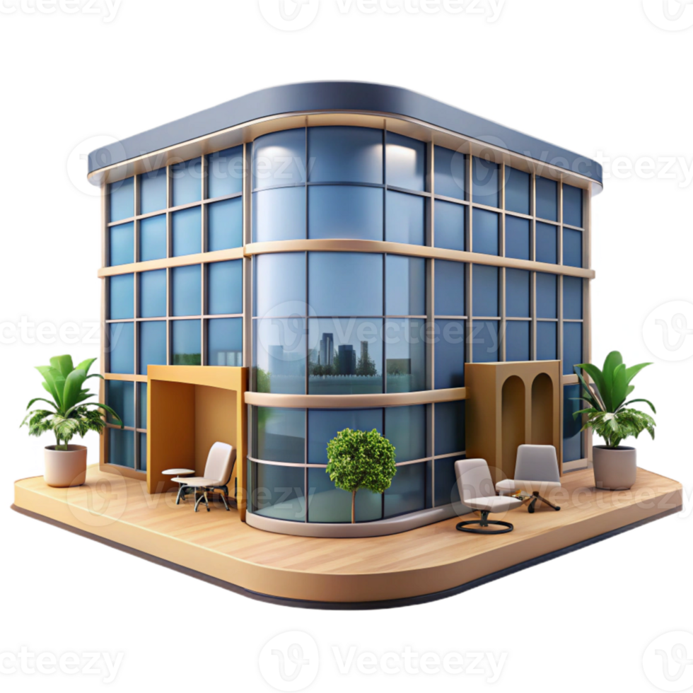 wonderful minimalist Modern Office Building Interior Transparent Background professional png