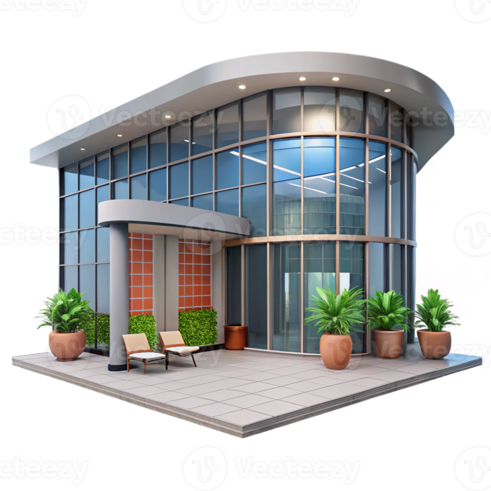 dramatic creative Modern Office Building Lobby Interior Day View Cutout png