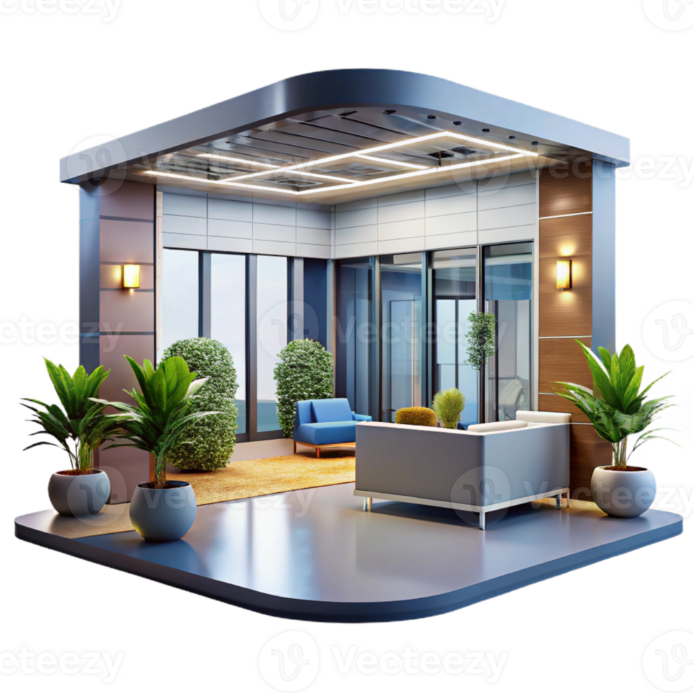 impressive creative Modern Office Building Lobby Interior Day View Cutout exclusive png