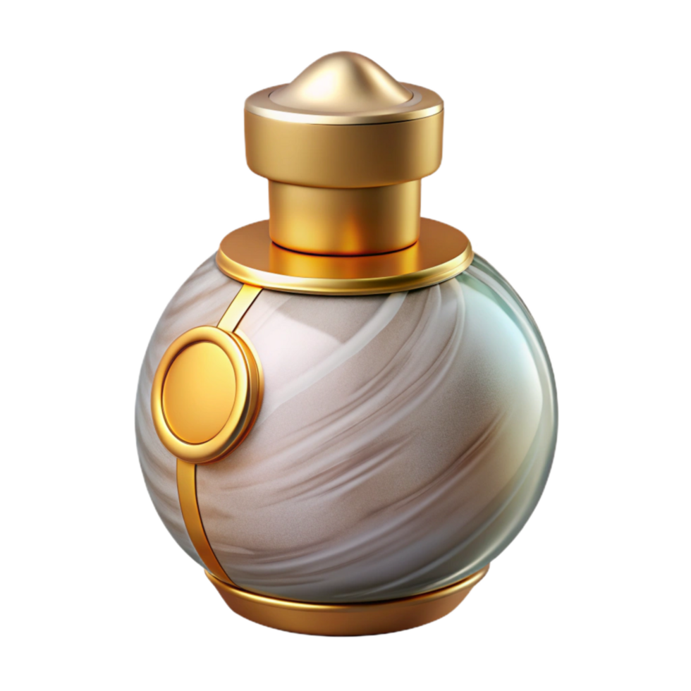 stunning classic Modern Perfume Bottle Design with Gold Cap Cutout original png