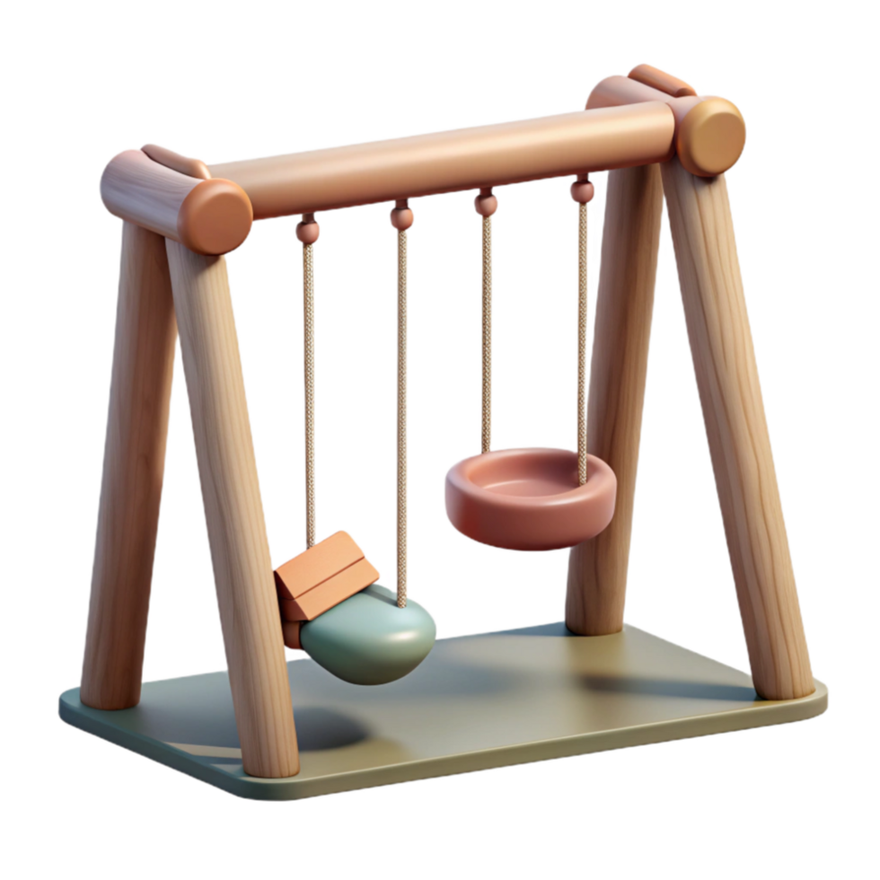 vibrant traditional Modern Playground with Swings Isolated premium png