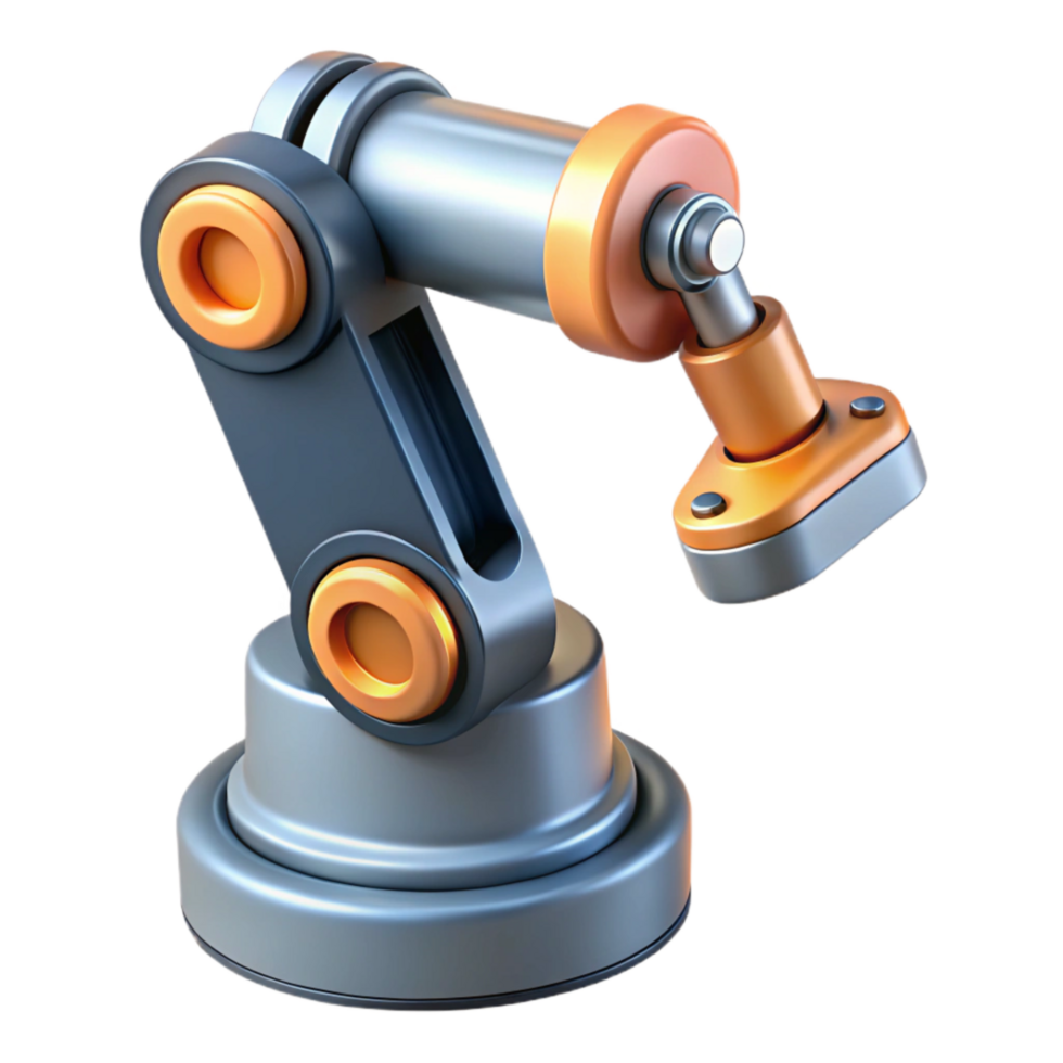 elegant artistic Modern Robotic Arm with Gripper Transparent Background high quality png