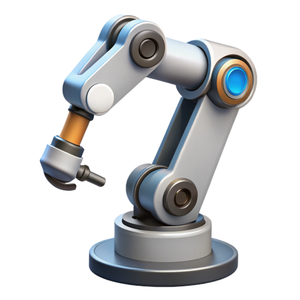 impressive classic Modern Robotic Arm with Gripper Transparent Background high resolution png