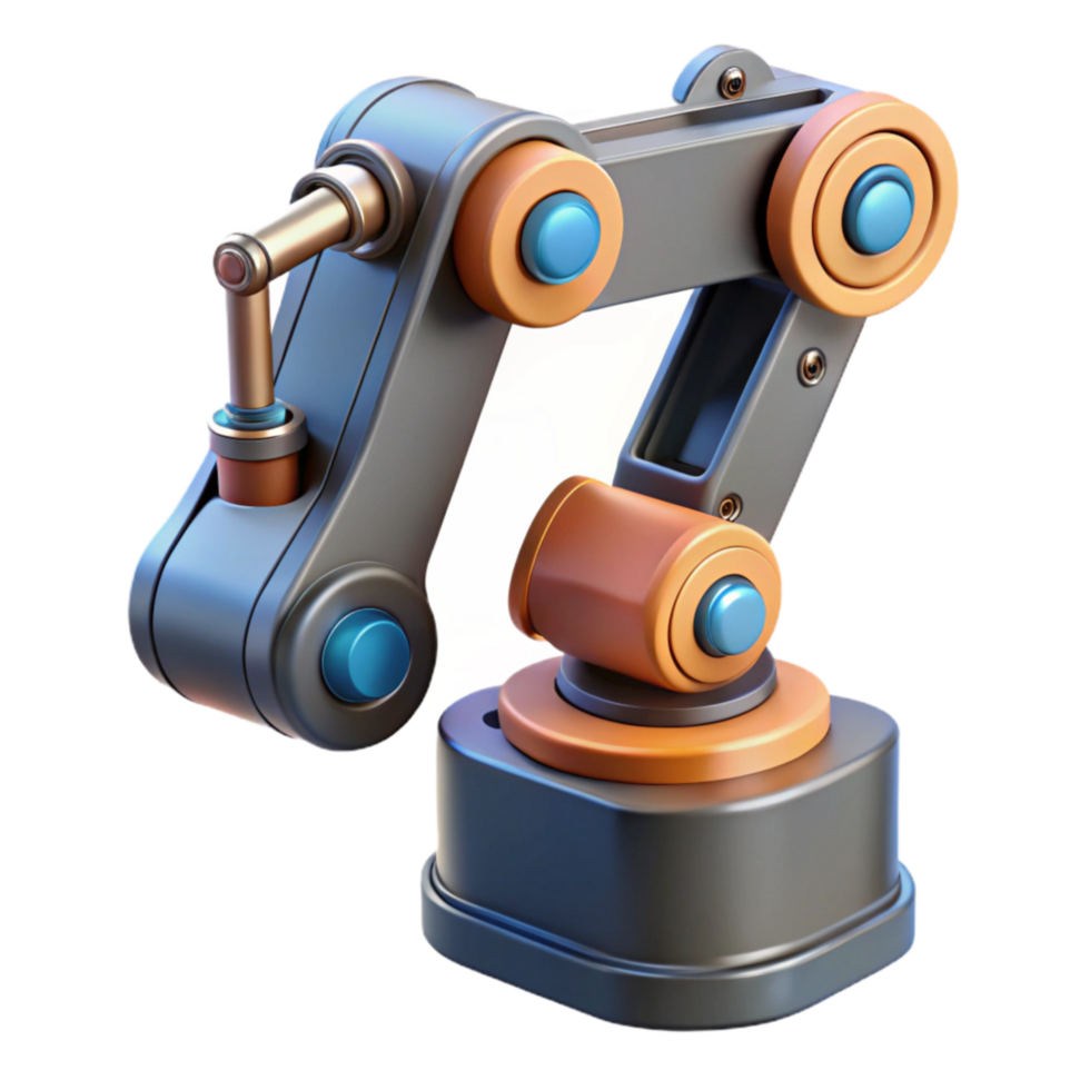 serene minimalist Modern Robotic Arm with Gripper Transparent Background genuine png