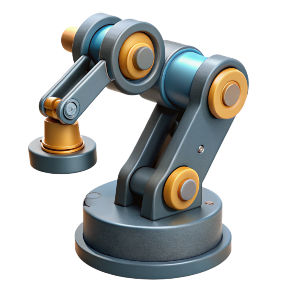 impressive artistic Modern Robotic Arm with Gripper Transparent Background detailed png