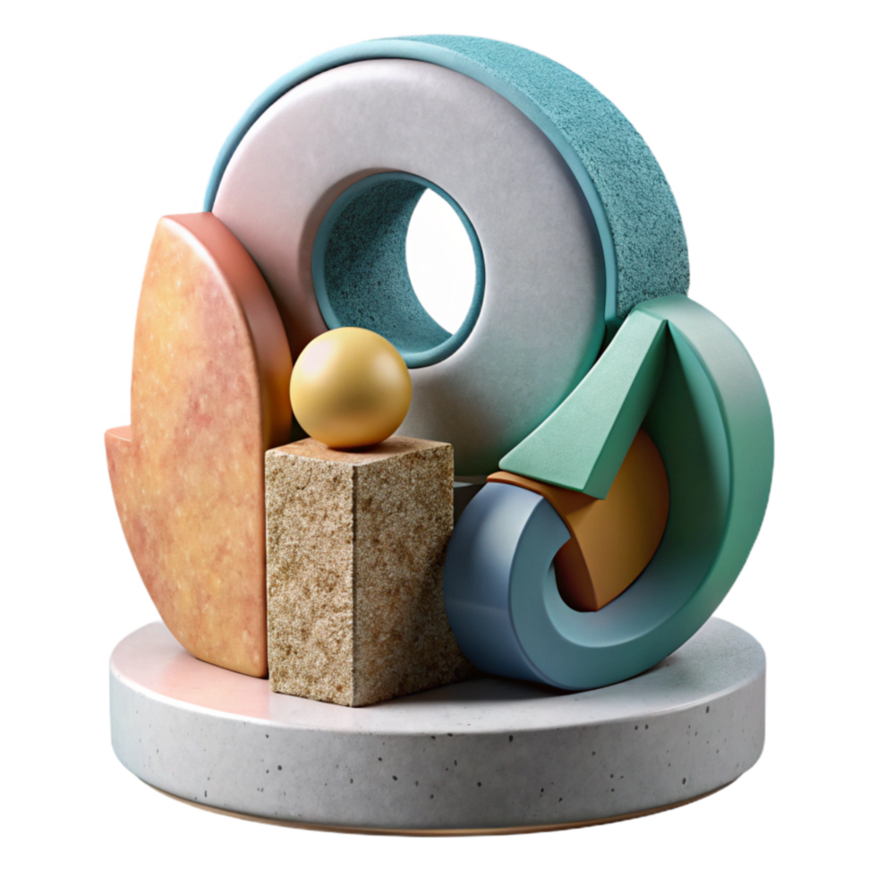 wonderful traditional Modern Sculpture Abstract Form Isolated professional png