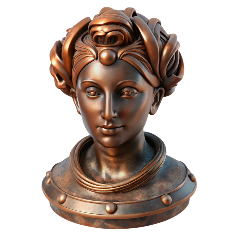 dramatic modern Modern Sculpture Bronze Finish Isolated png