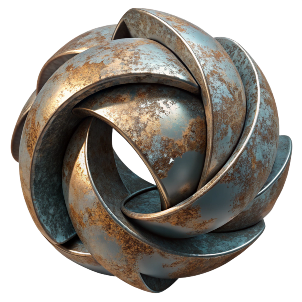 magnificent rustic Modern Sculpture Metal Material Isolated professional png