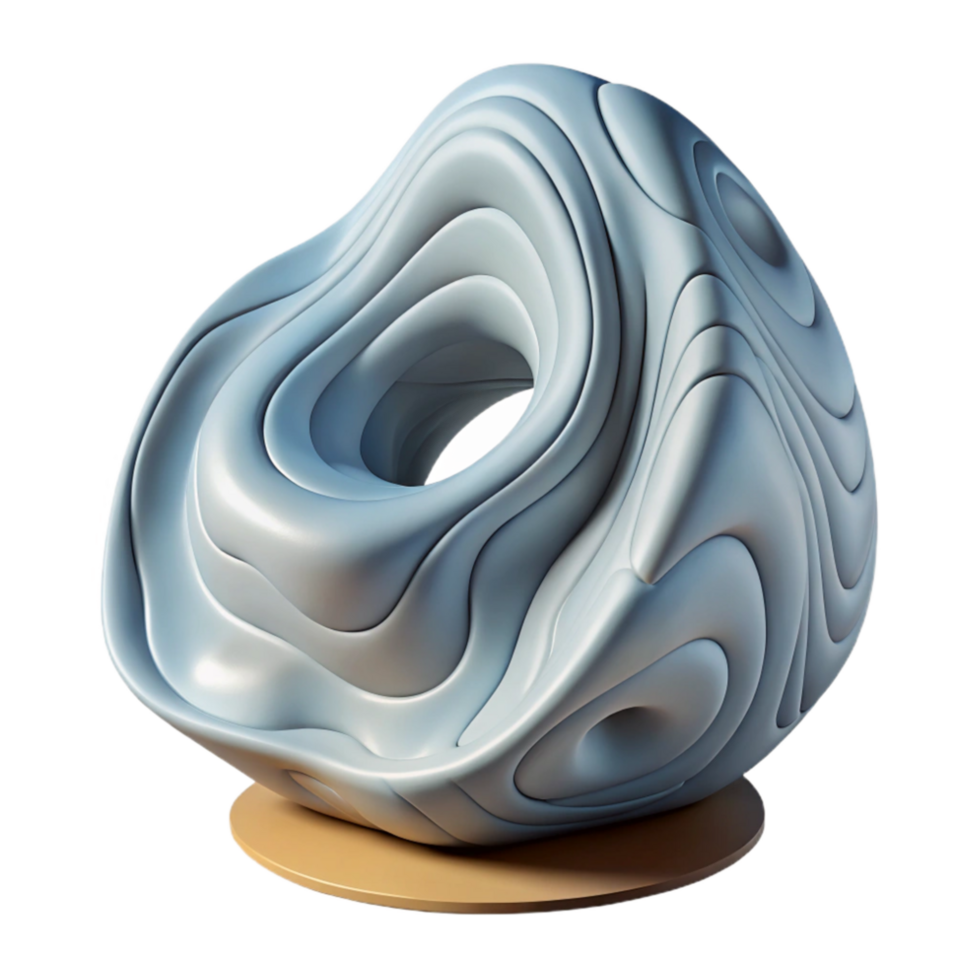 impressive classic Modern Sculpture Smooth Surface Cutout on Transparent Background professional png