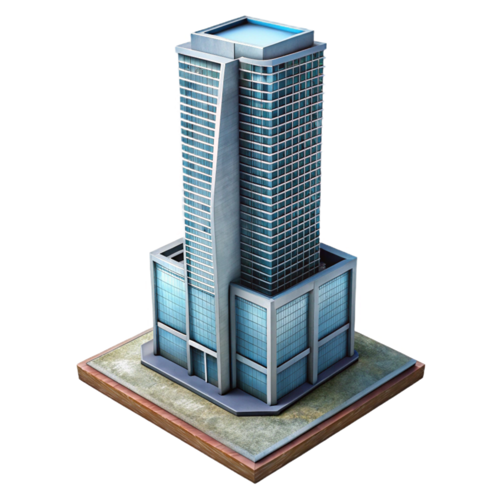 stunning creative Modern Skyscraper Cutout on Transparent Background high quality png