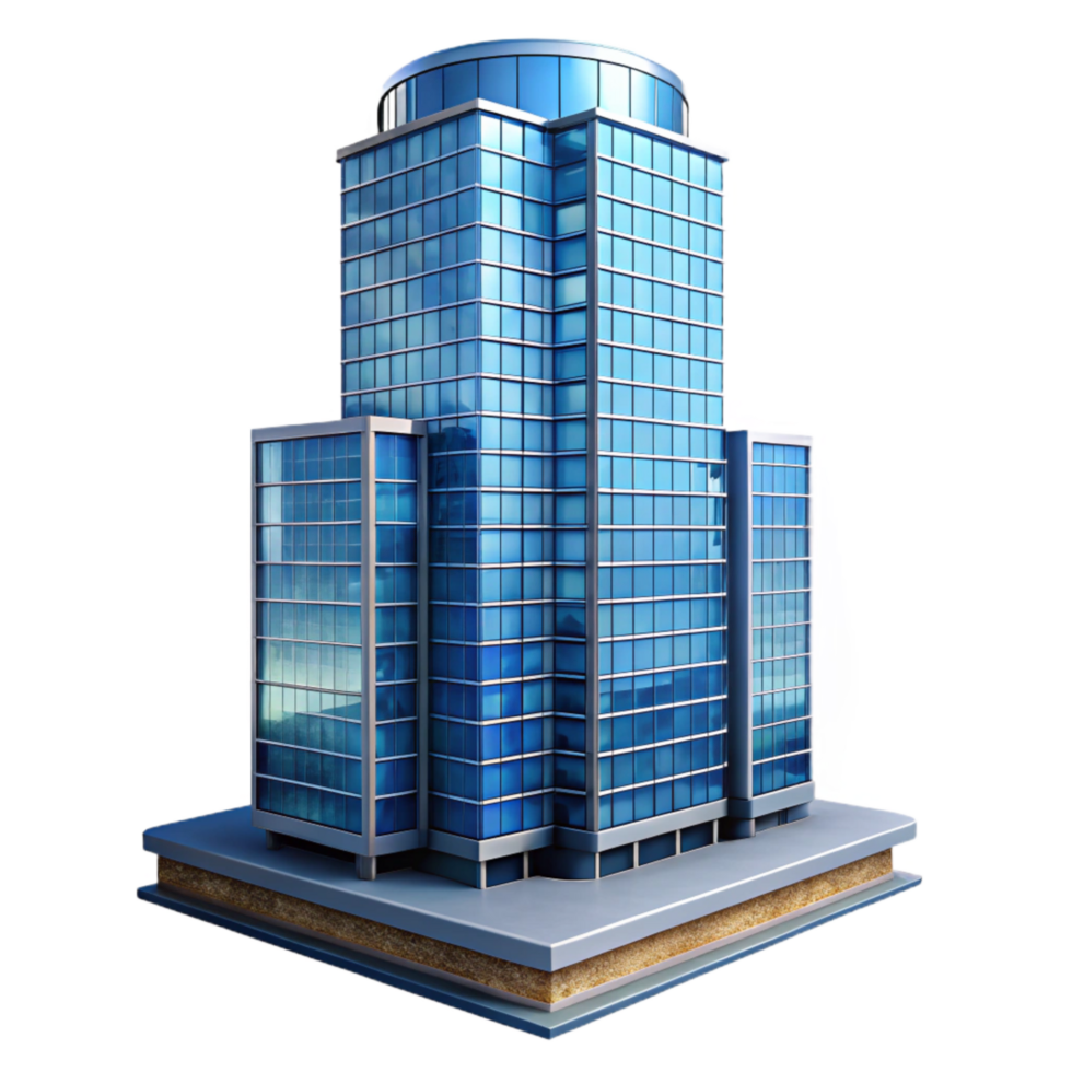 impressive creative Modern Skyscraper with Glass Facade Isolated png