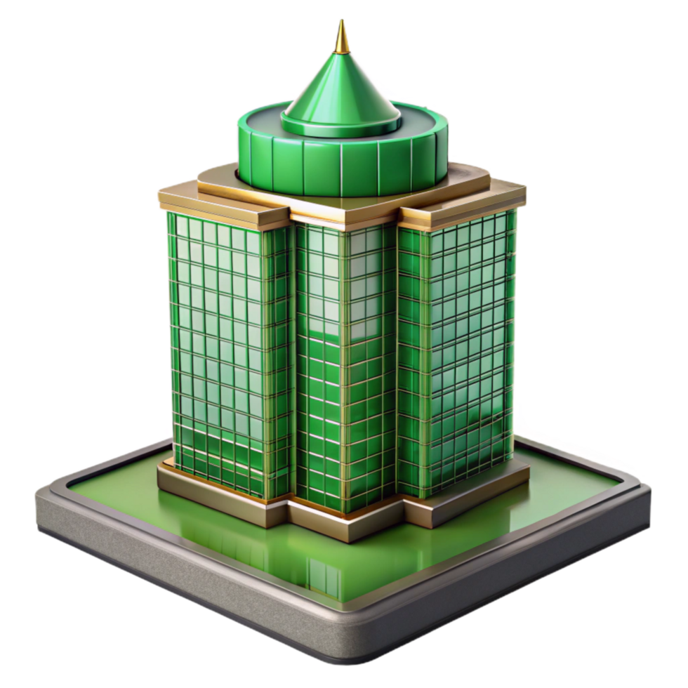 magnificent traditional Modern Skyscraper with Green Roof Transparent authentic png
