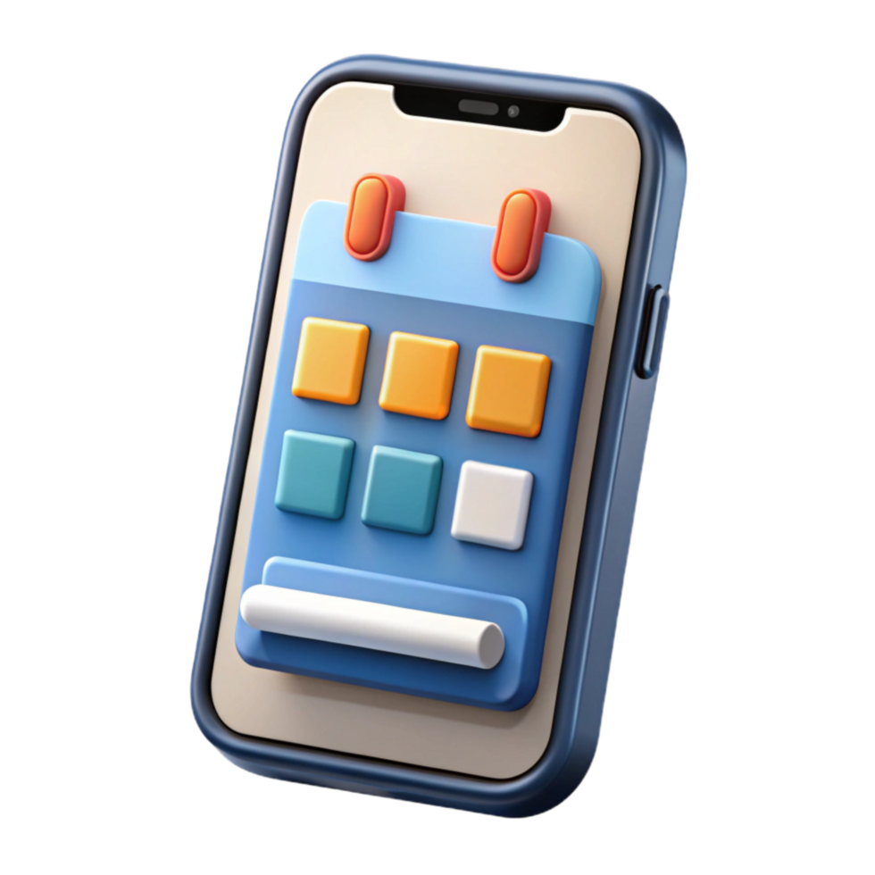 serene traditional Modern Smartphone Displaying Webinar Schedule Cutout original png