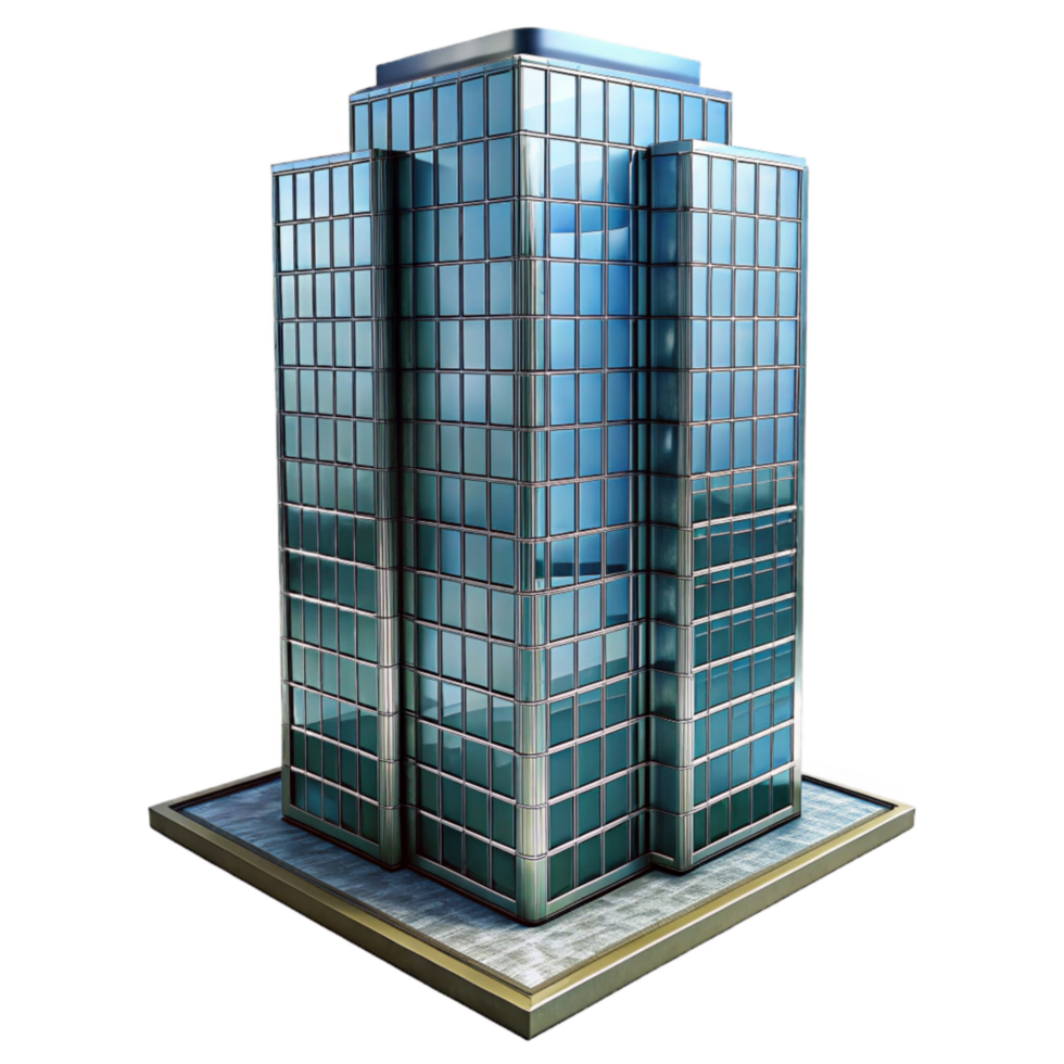 magnificent artistic Modern Skyscraper with Reflective Glass Isolated genuine png