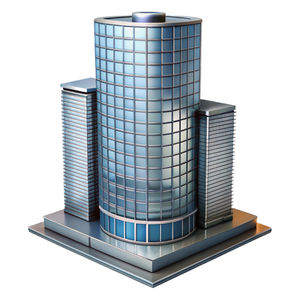 stunning contemporary Modern Skyscraper with Reflective Glass Isolated high quality png