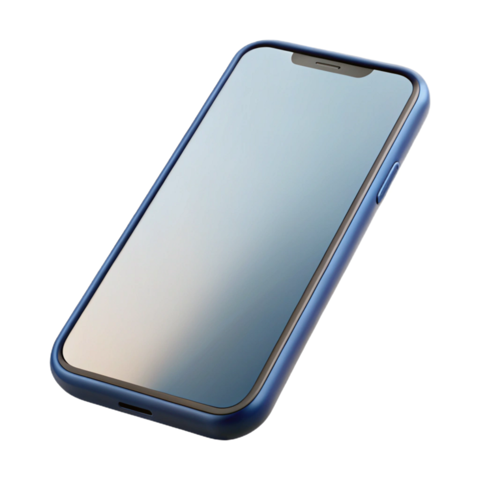 impressive traditional Modern Smartphone with Blank Screen Angled View Transparent Background professional png