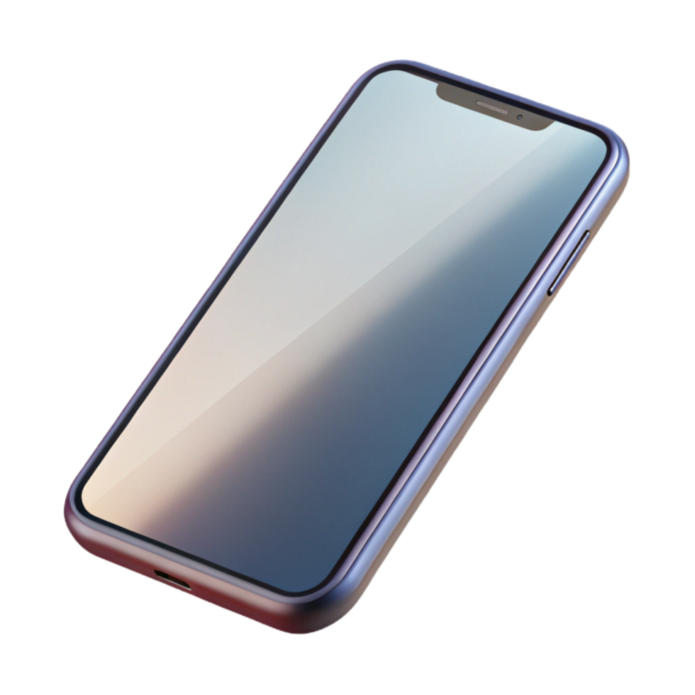 magnificent rustic Modern Smartphone with Blank Screen Angled View Transparent Background original png