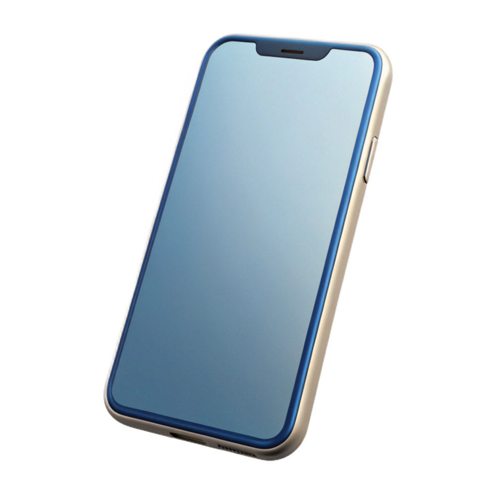 extraordinary abstract Modern Smartphone with Blank Screen Angled View Transparent Background authentic png