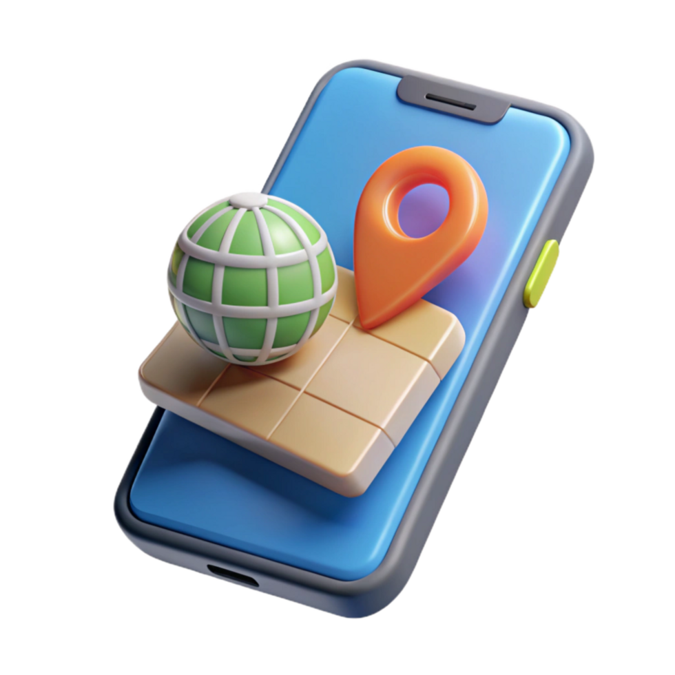 elegant traditional Modern Smartphone with Travel App Transparent Cutout high quality png