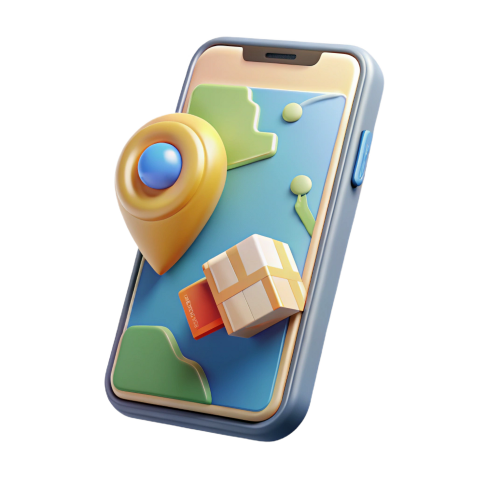 elegant artistic Modern Smartphone with Travel App Transparent Cutout exclusive png
