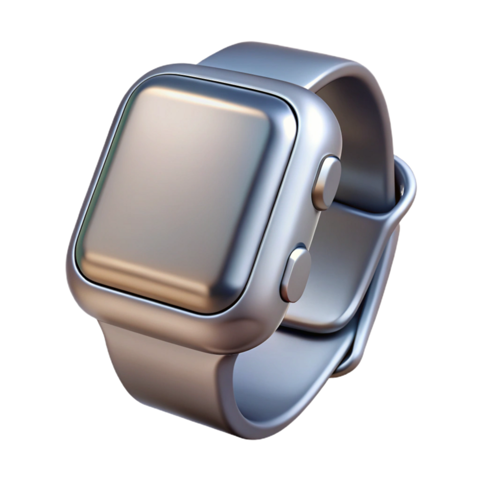 beautiful creative Modern Smartwatch Silver on Transparent Background authentic png