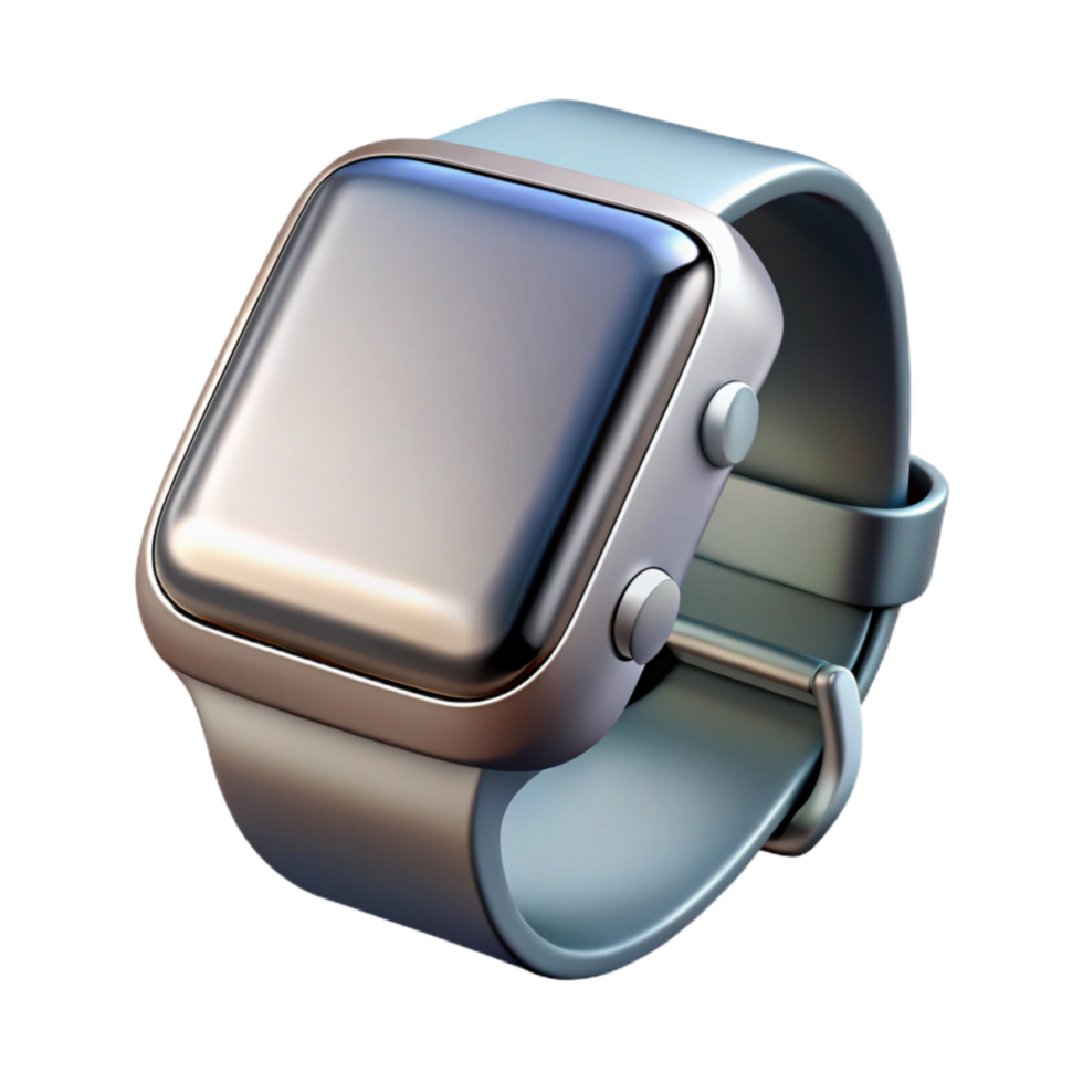 elegant abstract Modern Smartwatch Silver on Transparent Background genuine png