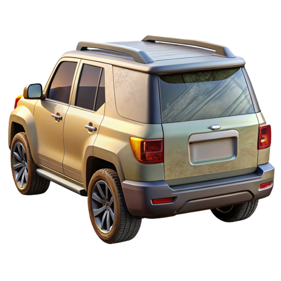 dramatic traditional Modern Suv Rear View Parking Lot Isolated high resolution png