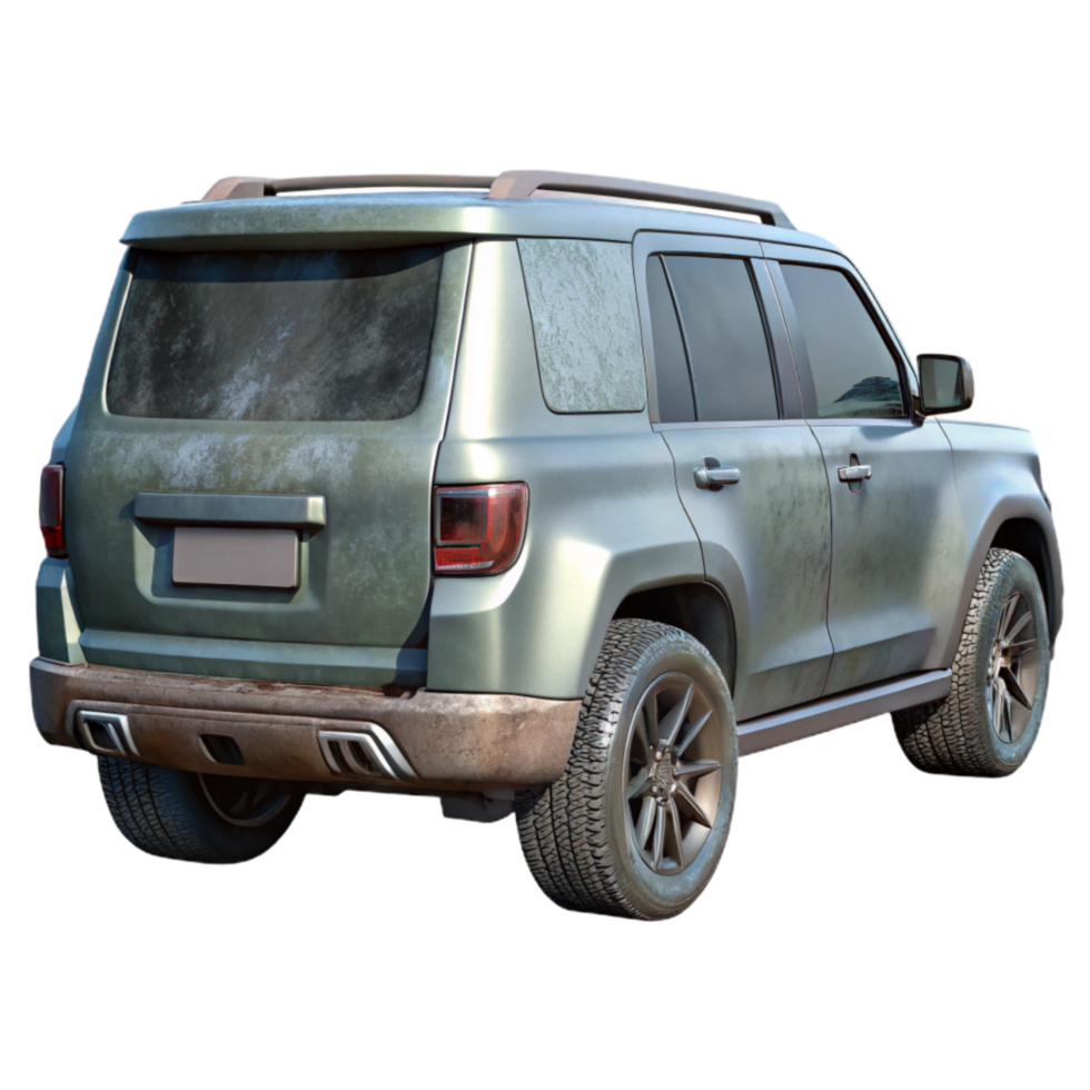 serene modern Modern Suv Rear View Parking Lot Isolated professional png
