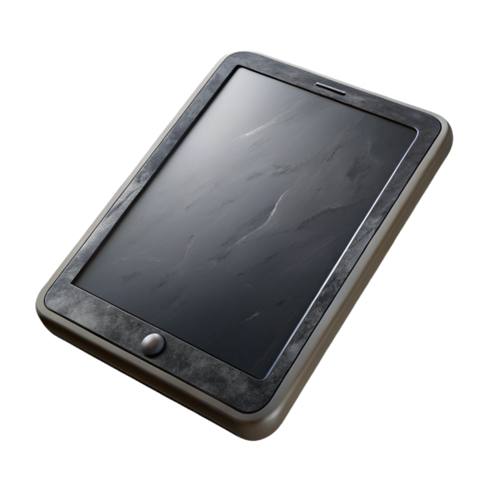 serene abstract Modern Tablet with Black Screen Transparent high quality png