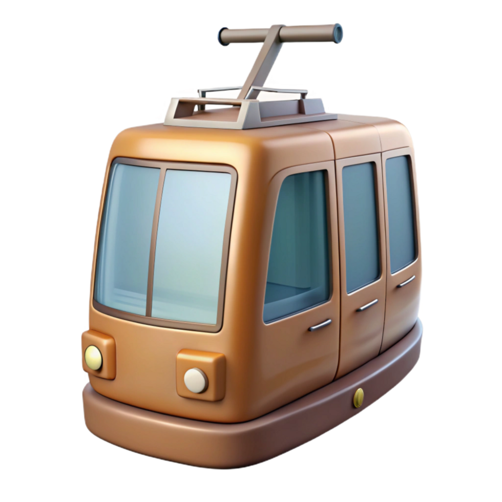 wonderful modern Modern Tram Front View Red Cutout premium png