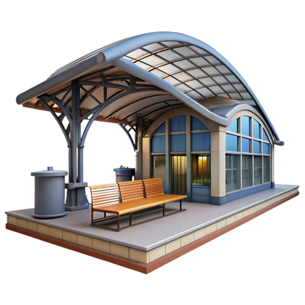 stunning creative Modern Train Station Interior Day View Cutout original png