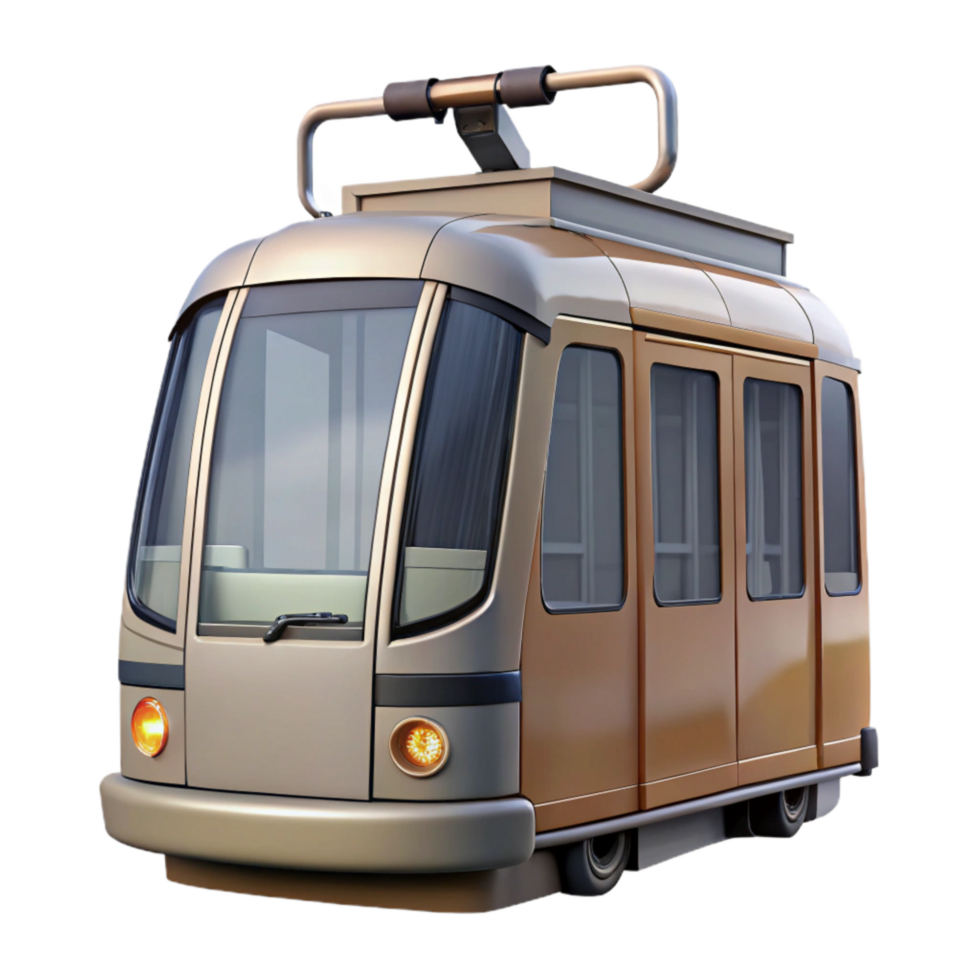 vibrant creative Modern Tram Front View Red Cutout authentic png