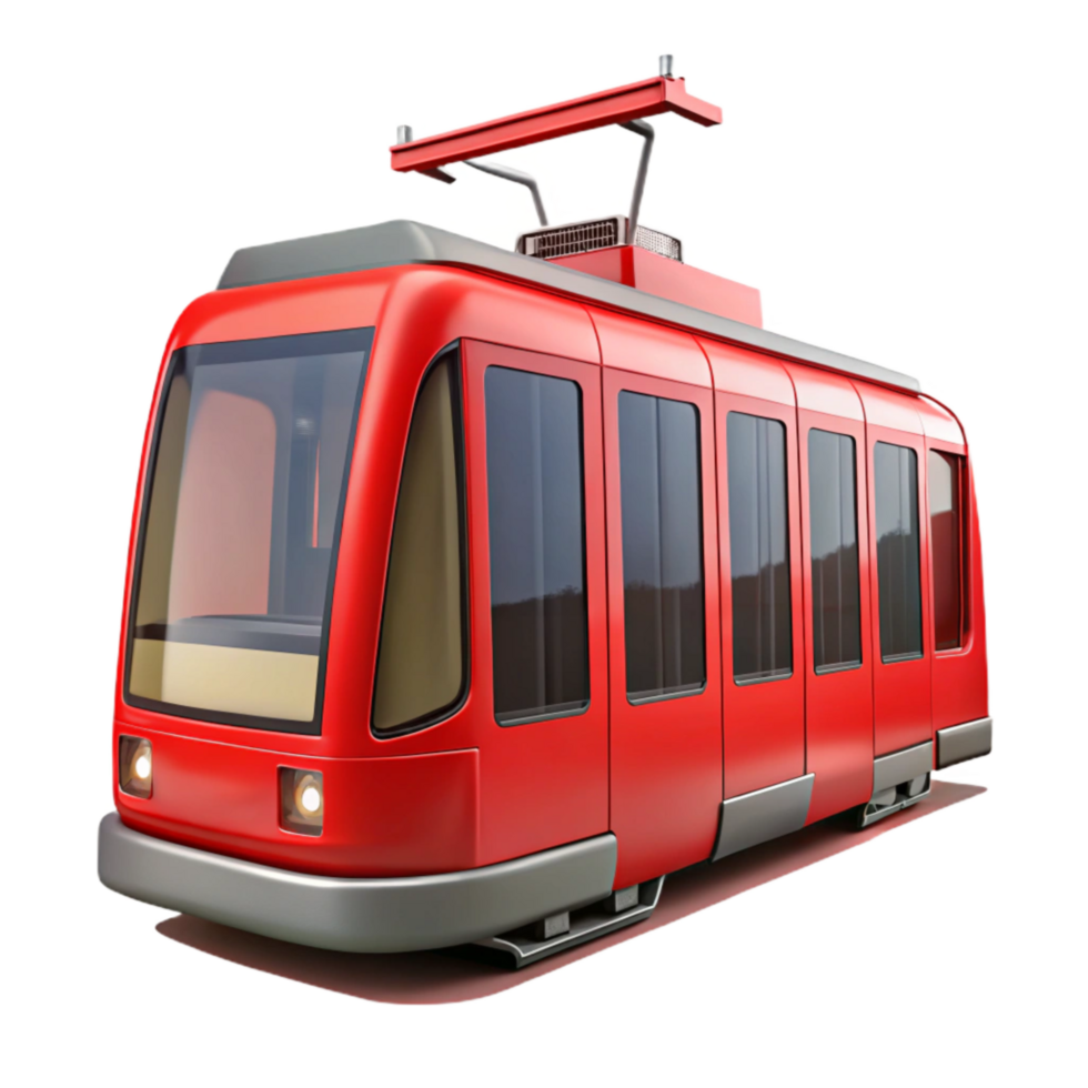 elegant modern Modern Tram Front View Red Cutout authentic png