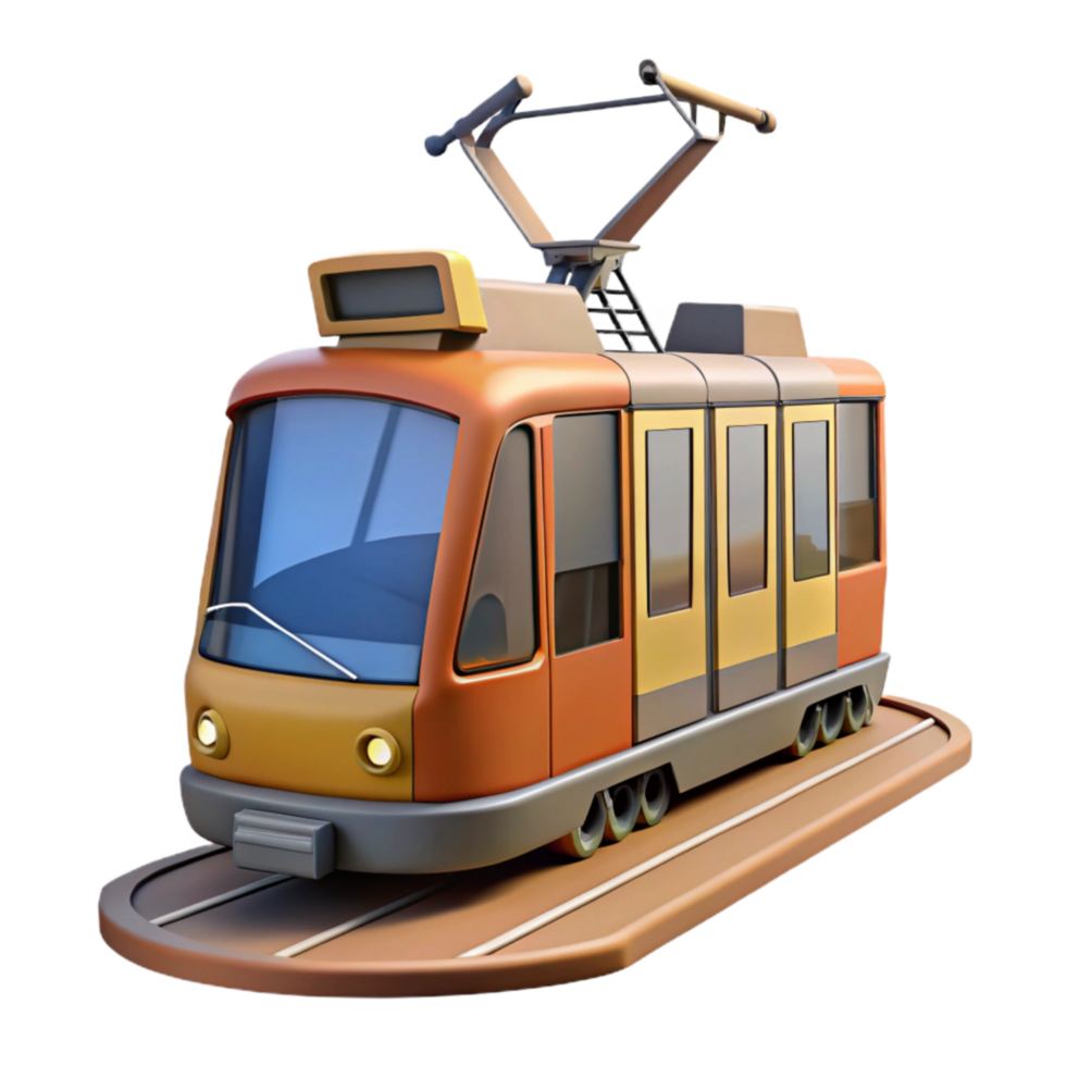 magnificent traditional Modern Tram in City Street Cutout Element original png