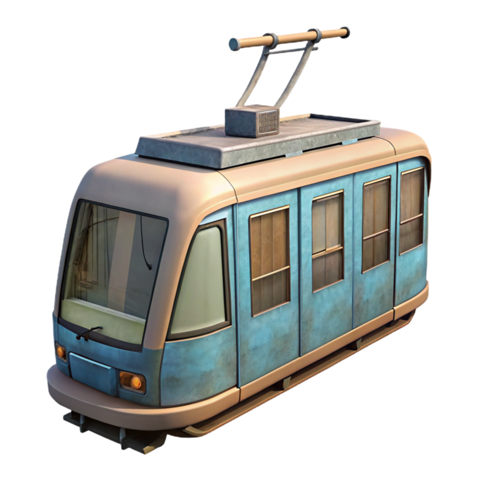 elegant artistic Modern Tram Side View Transparent Background Cutout genuine png