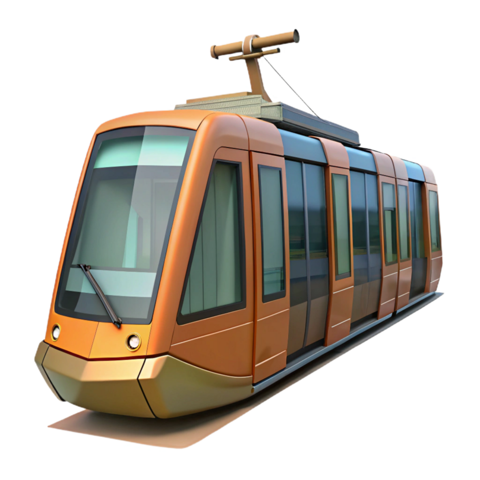 wonderful contemporary Modern Tram Side View Transparent Background Cutout png