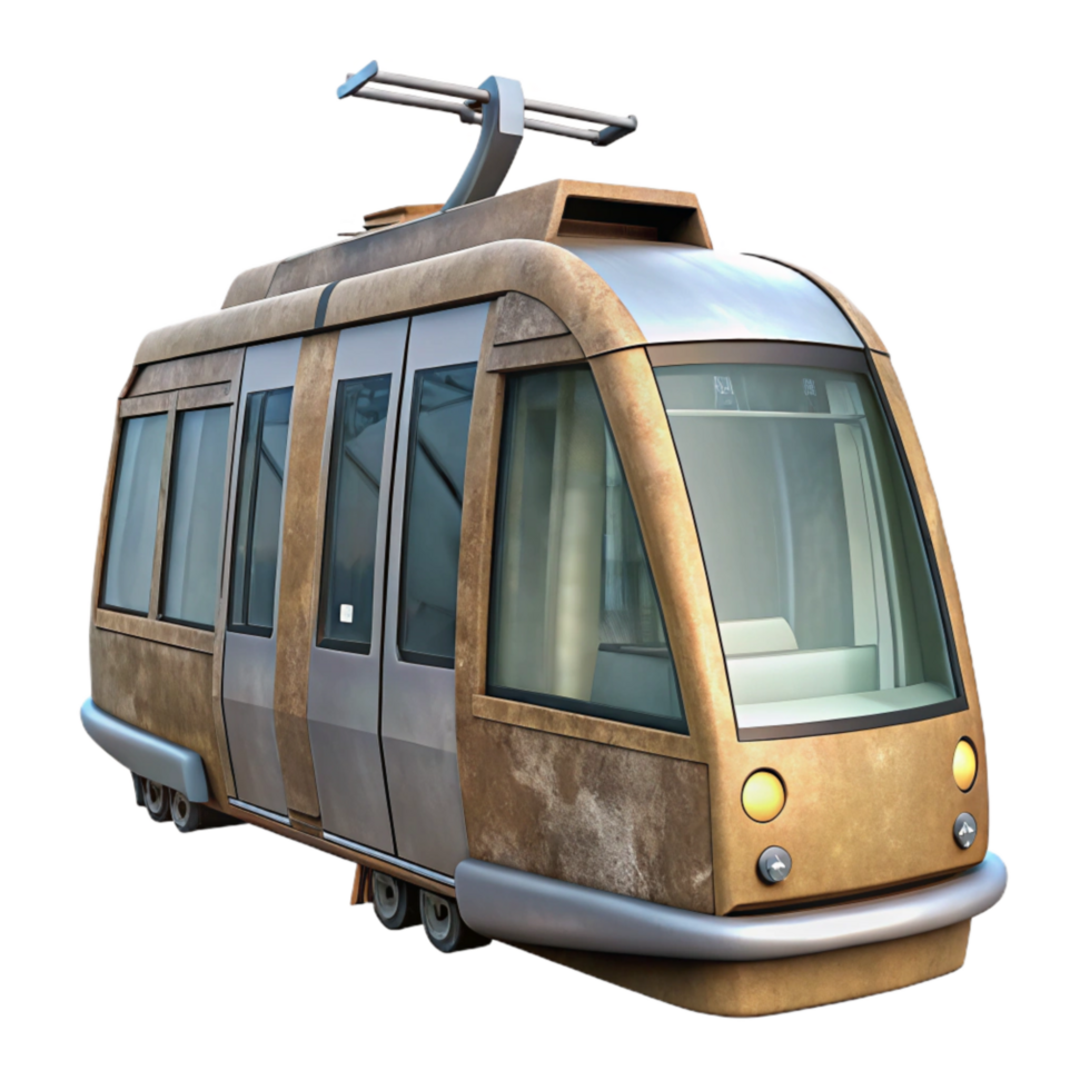 extraordinary contemporary Modern Tram Side View Transparent Background Cutout professional png