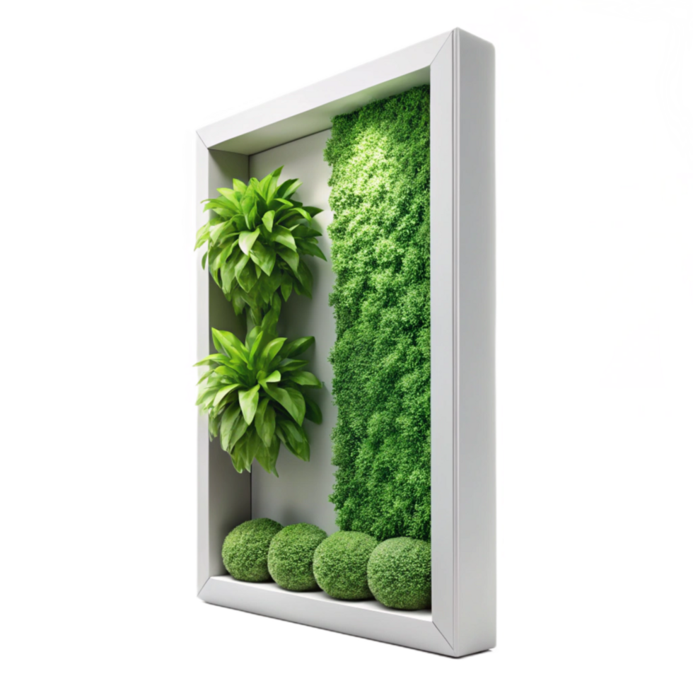 impressive artistic Modern Vertical Garden Design White Frame high resolution png