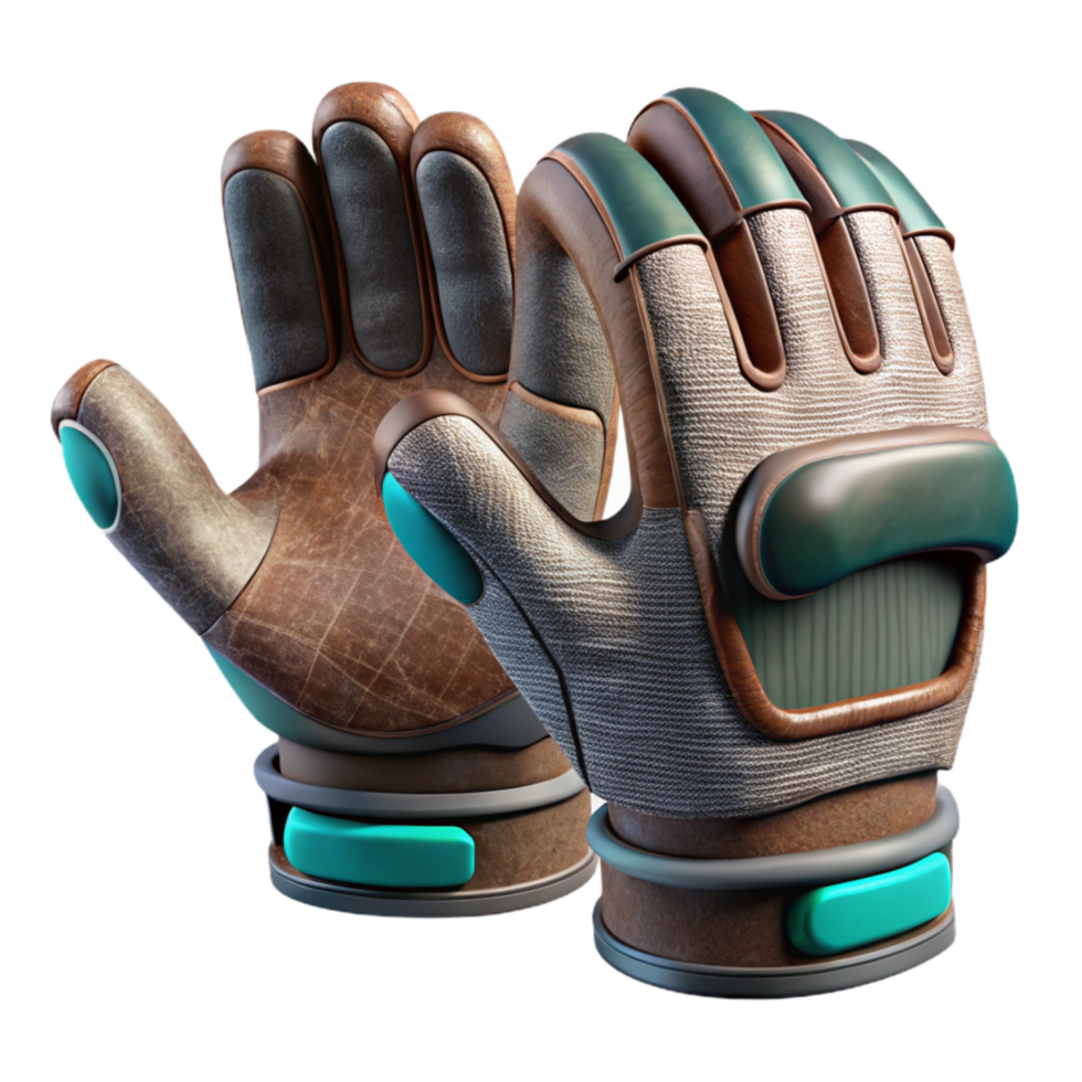 vibrant abstract Modern Vr Gloves with Textured Surface Transparent Background detailed png