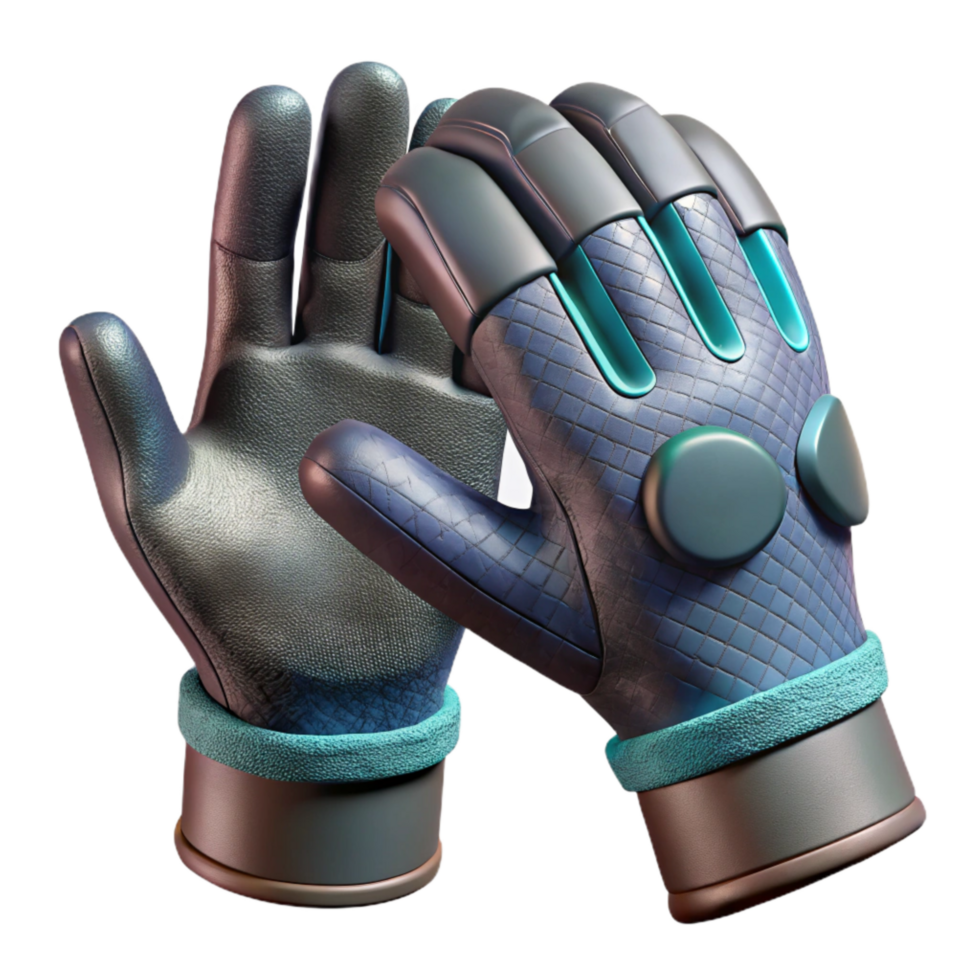 dramatic minimalist Modern Vr Gloves with Textured Surface Transparent Background high resolution png