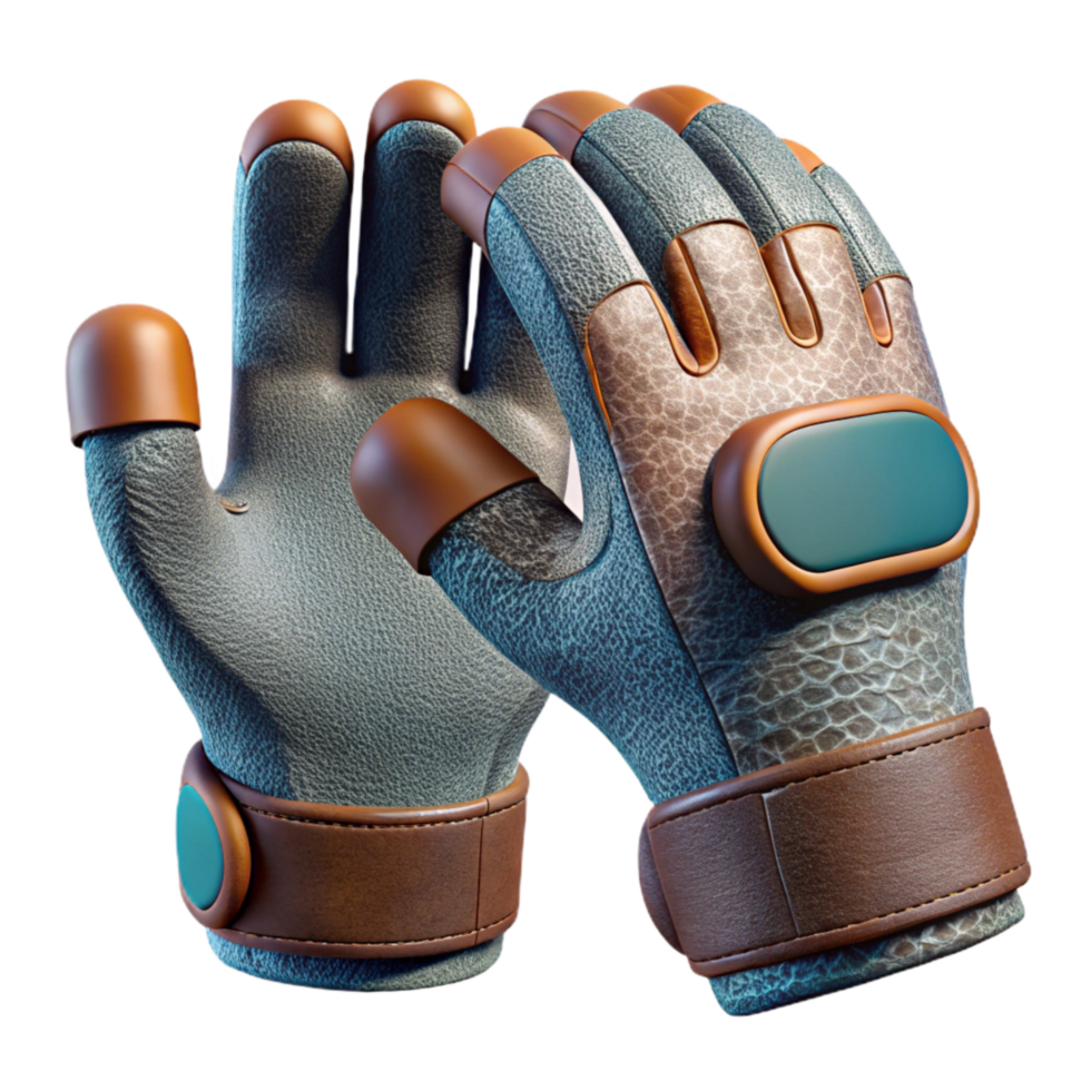 vibrant modern Modern Vr Gloves with Textured Surface Transparent Background genuine png