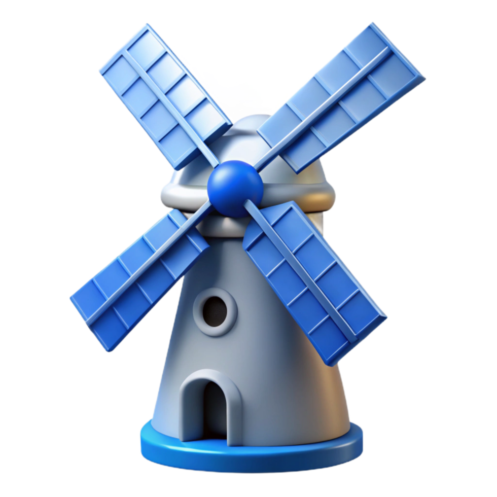 impressive modern Modern Windmill Cutout with Blue Sky Background original png