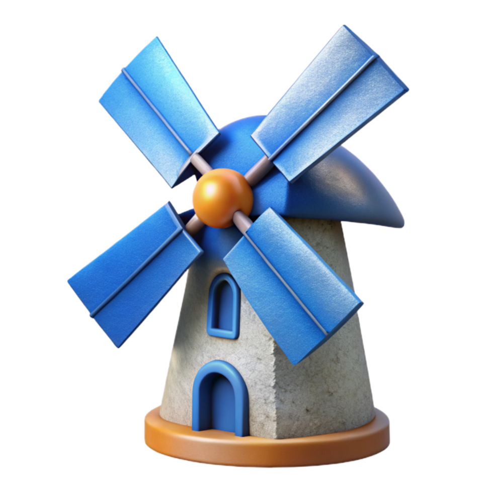 magnificent abstract Modern Windmill Cutout with Blue Sky Background high resolution png