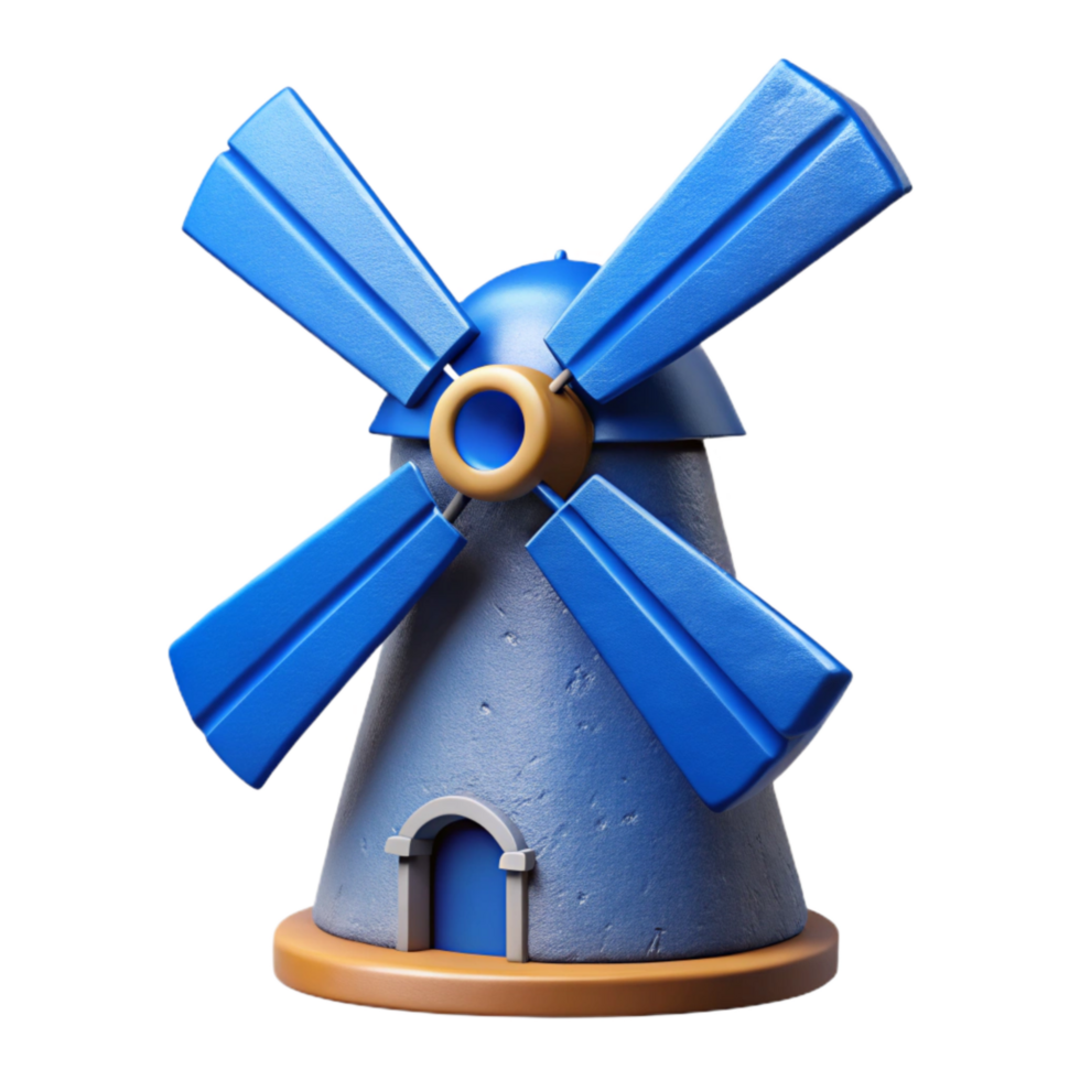 serene contemporary Modern Windmill Cutout with Blue Sky Background high quality png