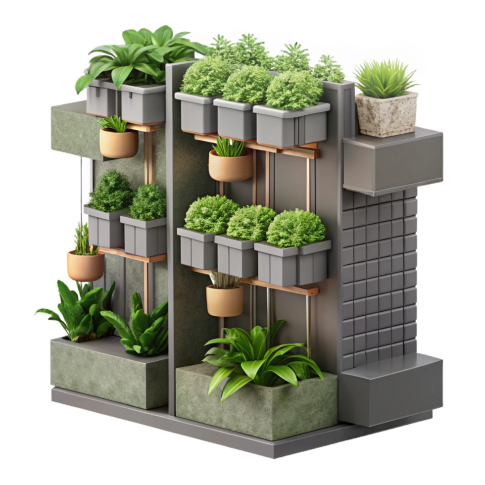 magnificent modern Modular Vertical Garden System Customizable detailed png