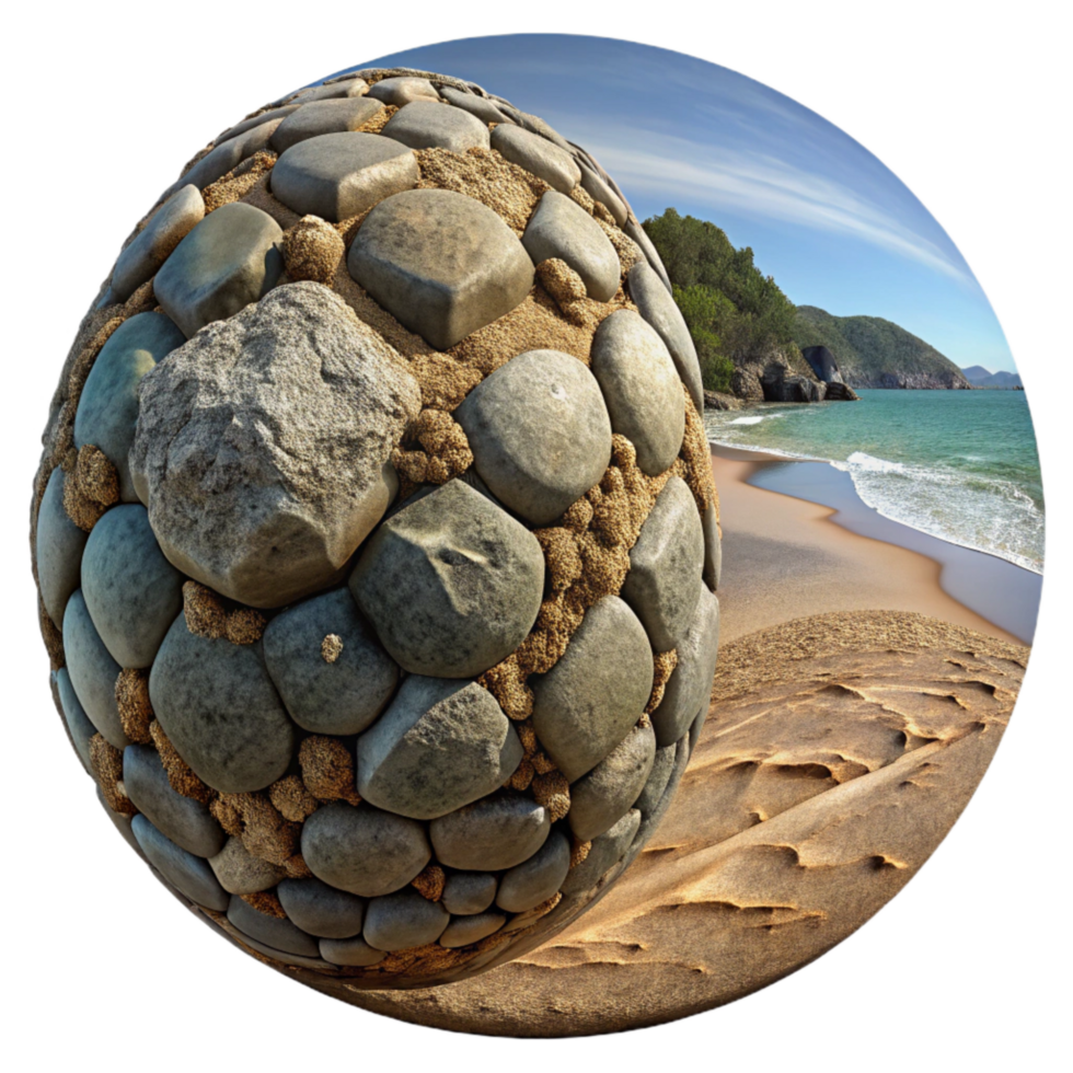 beautiful abstract Moeraki Boulders Spherical Rocks Isolated Element detailed png