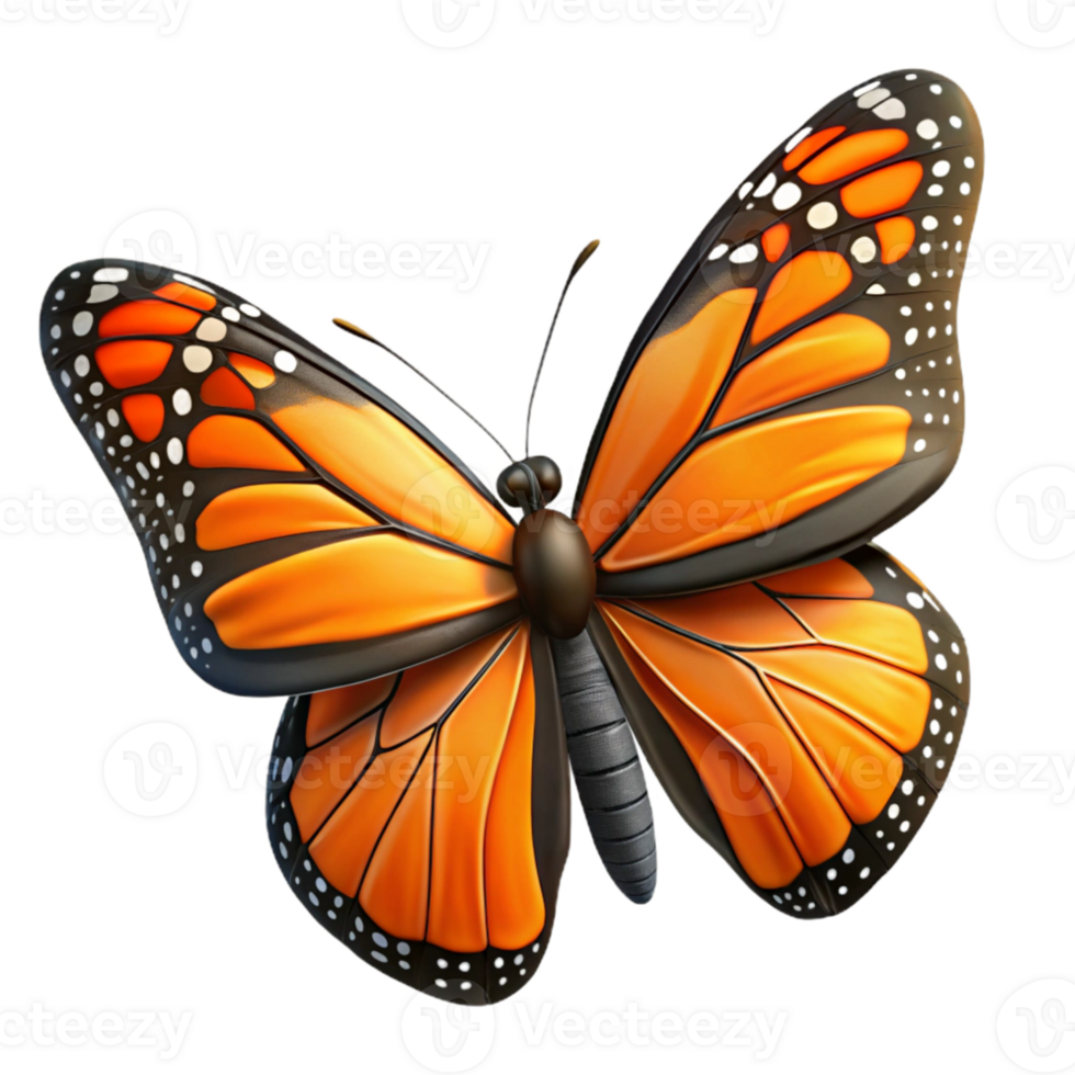 wonderful traditional Monarch Butterfly Wings Open Orange Black Cutout high resolution png